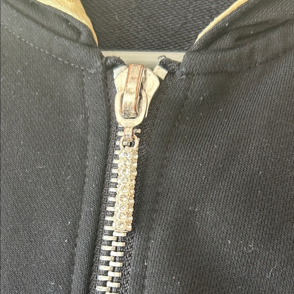 Robin's Jean Black and Gold Bomber Jacket size large - Picture 8 of 15